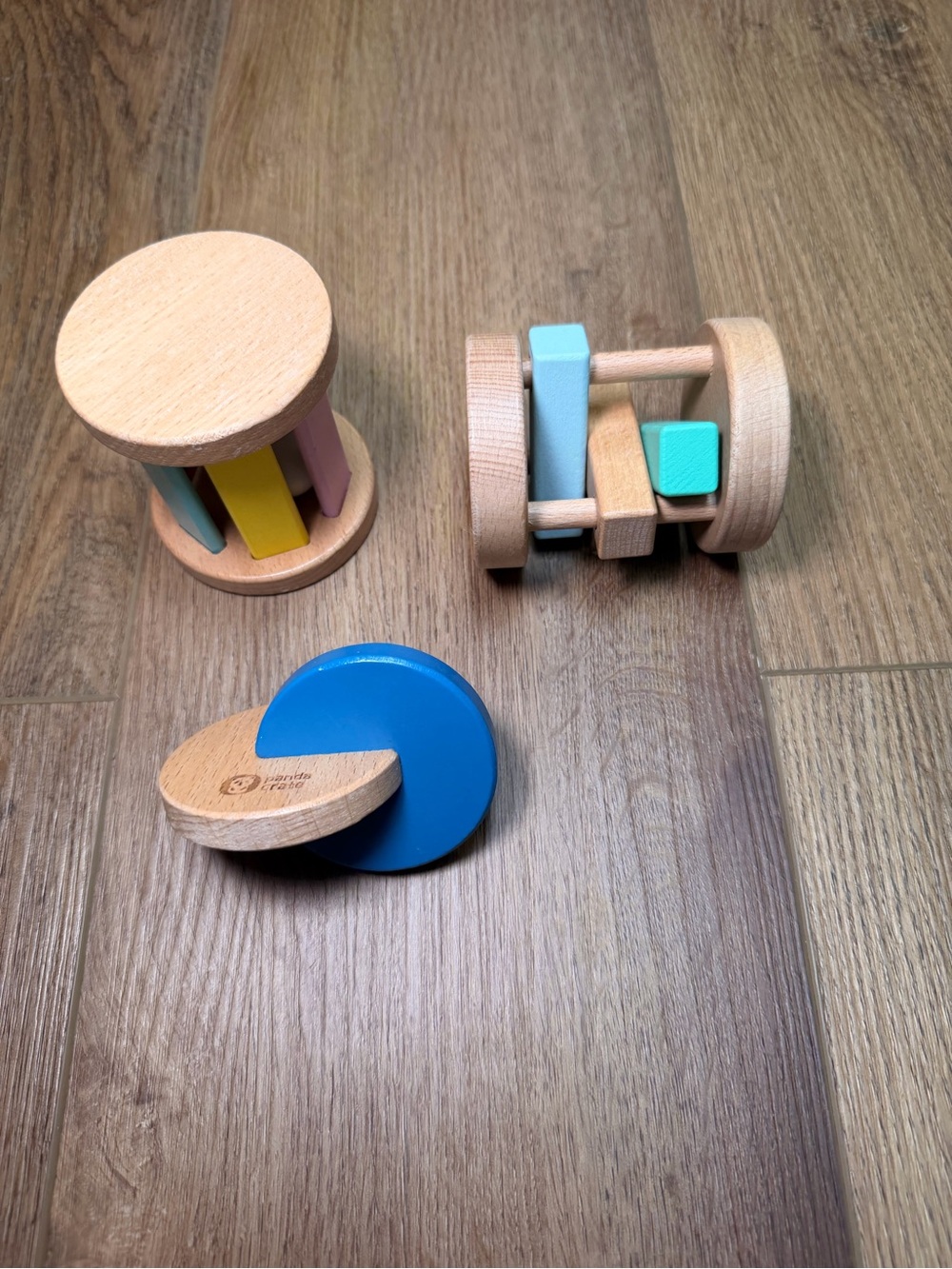 KiwiCo Panda Crate 3 Wooden Montessori Developmental Toy Rattles Transfer Discs - Picture 5 of 11